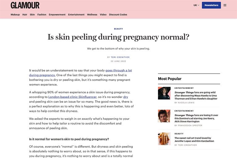 Is skin peeling during pregnancy normal