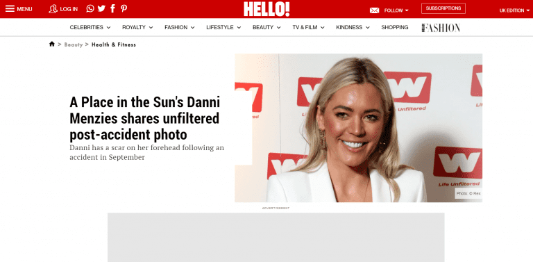 A Place in the Suns Danni Menzies bravely shares unfiltered post accident photo